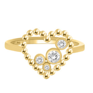 LADIES RING 0.13CT ROUND DIAMOND 10K YELLOW GOLD