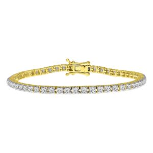 LADIES BRACELET 2.00CT ROUND DIAMOND 14K YELLOW GOLD