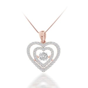 LADIES PENDANT WITH CHAIN 0.35CT ROUND/DARK BROWN 10K ROSE GOLD