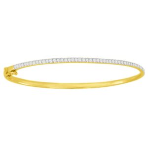 LADIES BANGLE 0.50CT ROUND DIAMOND 10K YELLOW GOLD