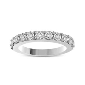 LADIES BAND 1.00CT ROUND DIAMOND 14K WHITE GOLD