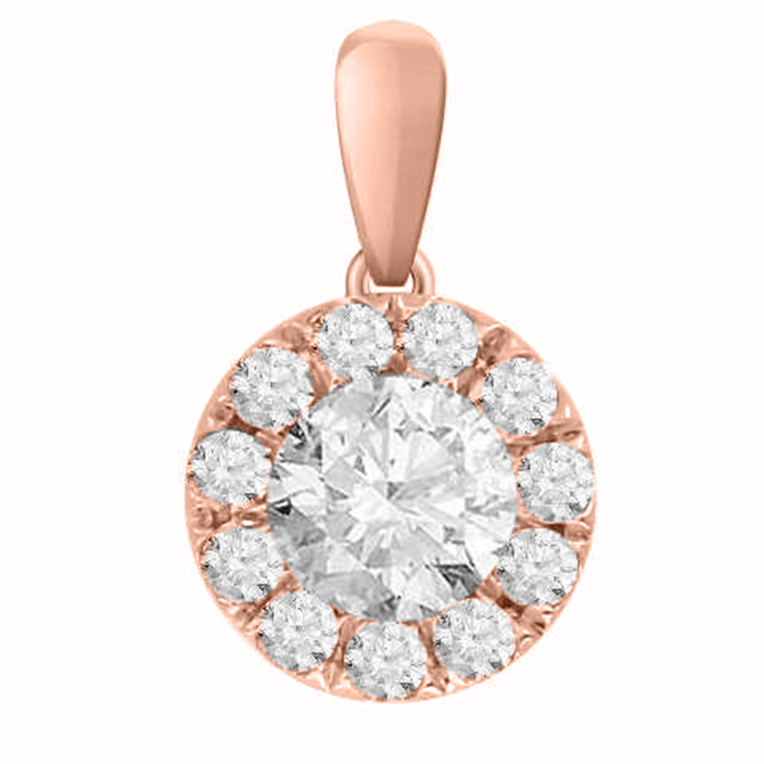 LADIES PENDANT 0.50CT DARK BROWN/ROUND DIAMOND 14K ROSE GOLD